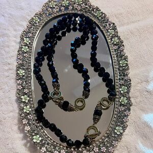 Elegant Black Beaded Necklace